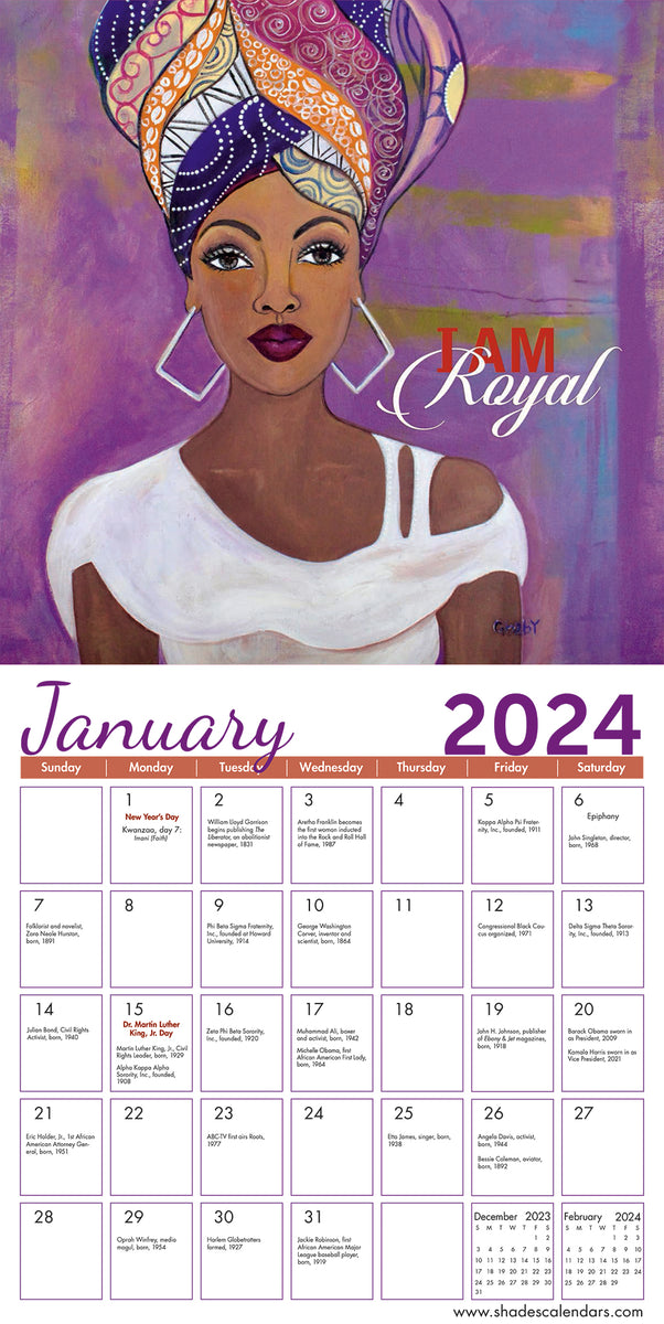 I AM 2025 AFRICAN AMERICAN WALL CALENDAR Cultural Interiors