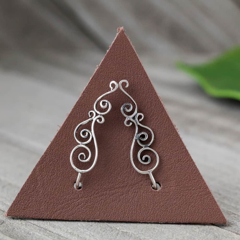 Decorated Brass Ear Climber-Baizaar