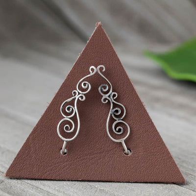 Decorated Brass Ear Climber-Baizaar