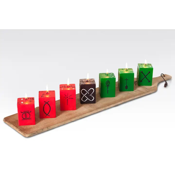 Thumbprint Kwanzaa Candle - 7 Piece Cube Set