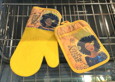 Soul On Fire-Oven Mitt & Potholder Set-Shades of Color, LLC