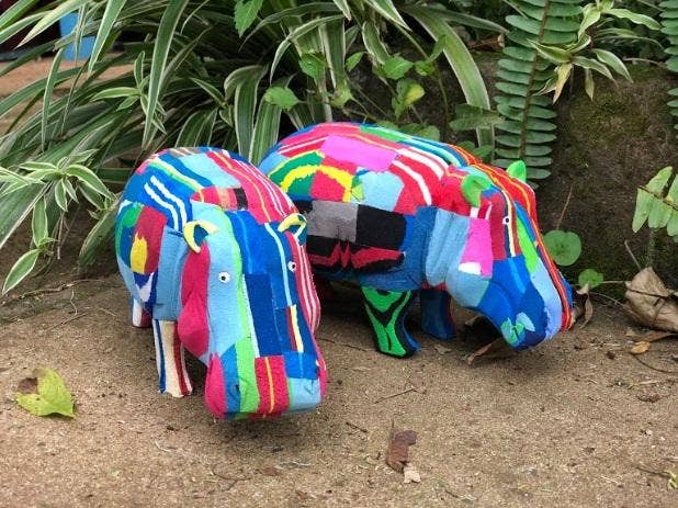 Hippo Flip Flop Sculpture-Ocean Sole