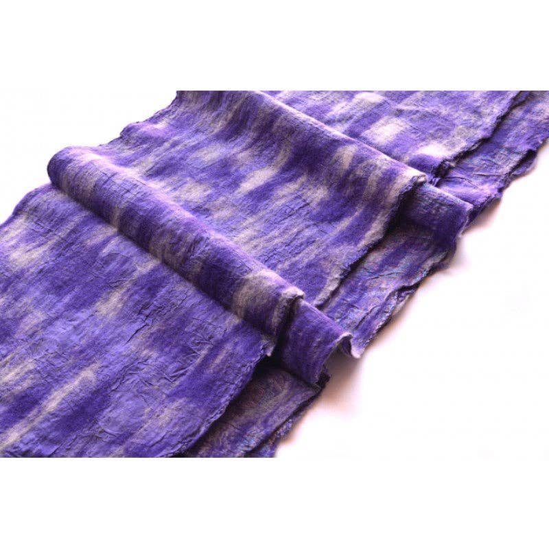 Purple and White Felted Vintage Scarves-BNB Crafts Inc.