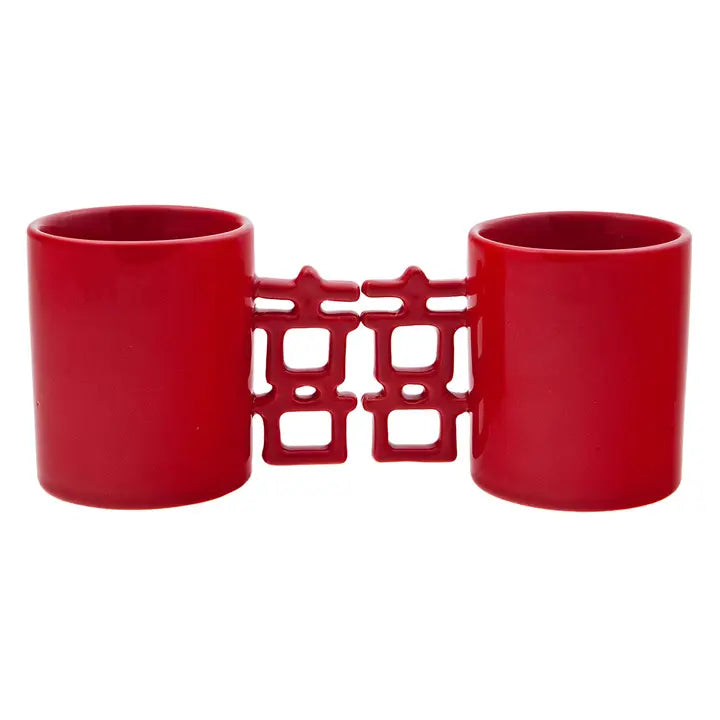 Double Happiness - Set of 2  Ceramic Mugs