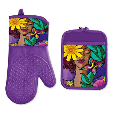 Oven Mitt & Potholder Set Garden Spirit-Shades of Color, LLC