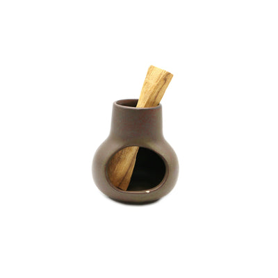 Brown Ceramic Palo Santo Mini Chimney - Designs By Deekay, Inc.