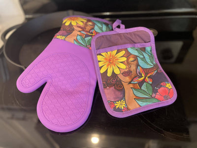 Oven Mitt & Potholder Set Garden Spirit-Shades of Color, LLC