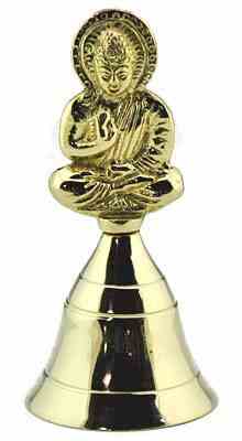 Lord Buddha Brass Altar Bell - 4"H