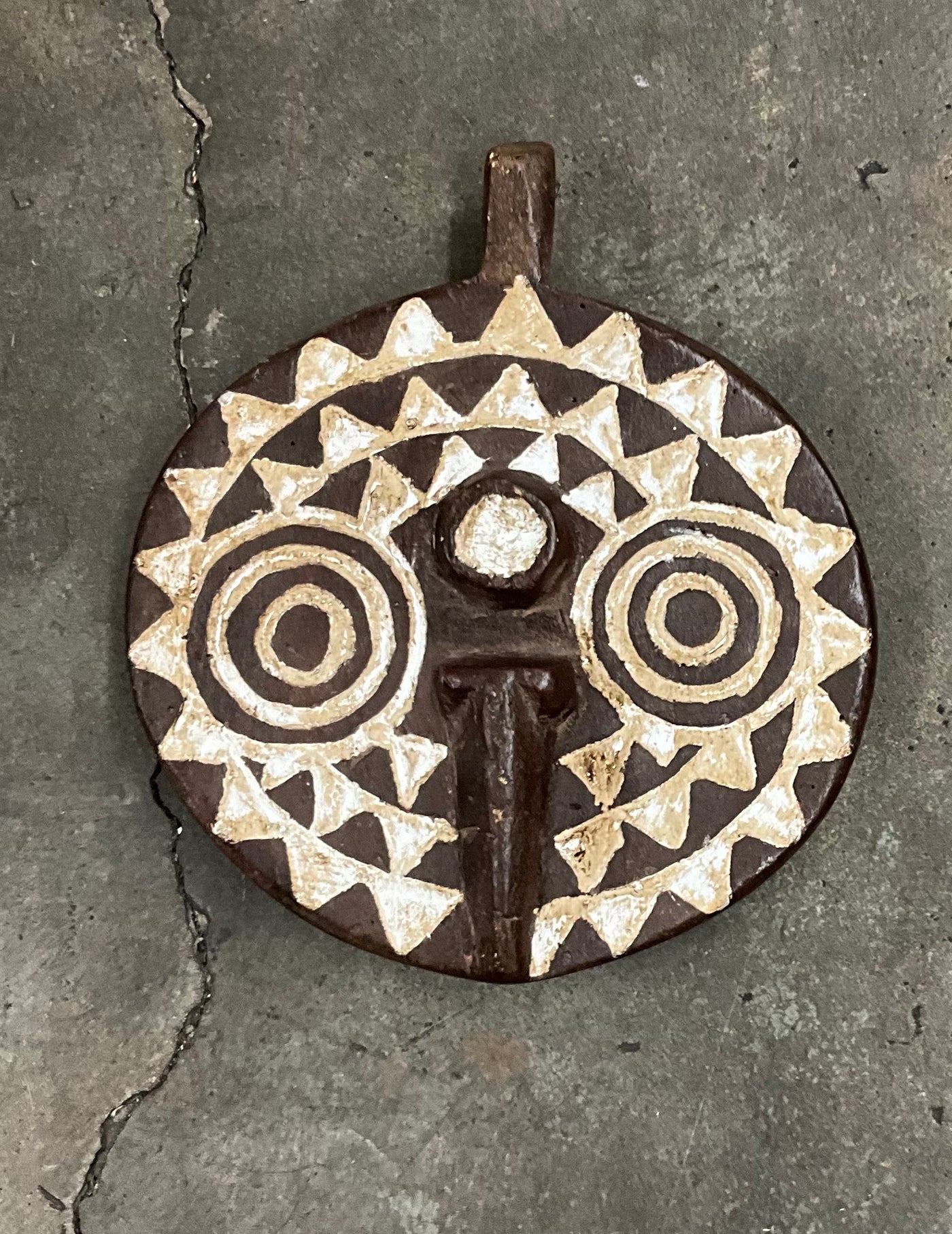 African Round Mask. 8”