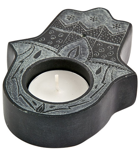 Marble Hand of Fatima Burner for T-Lite & Cones - 4"x3"x1"