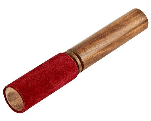 Red Padded Wooden Stick Carved for Singing Bowl - 6.5"L