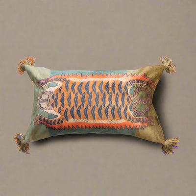 Cotton Velvet Printed Lumbar Pillow