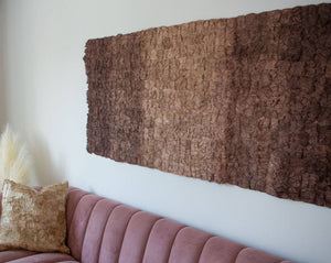 Tanana Madagascar - Plant Dyed Wild Silk Wall Hanging - Color Field - Natural Rosy Brown