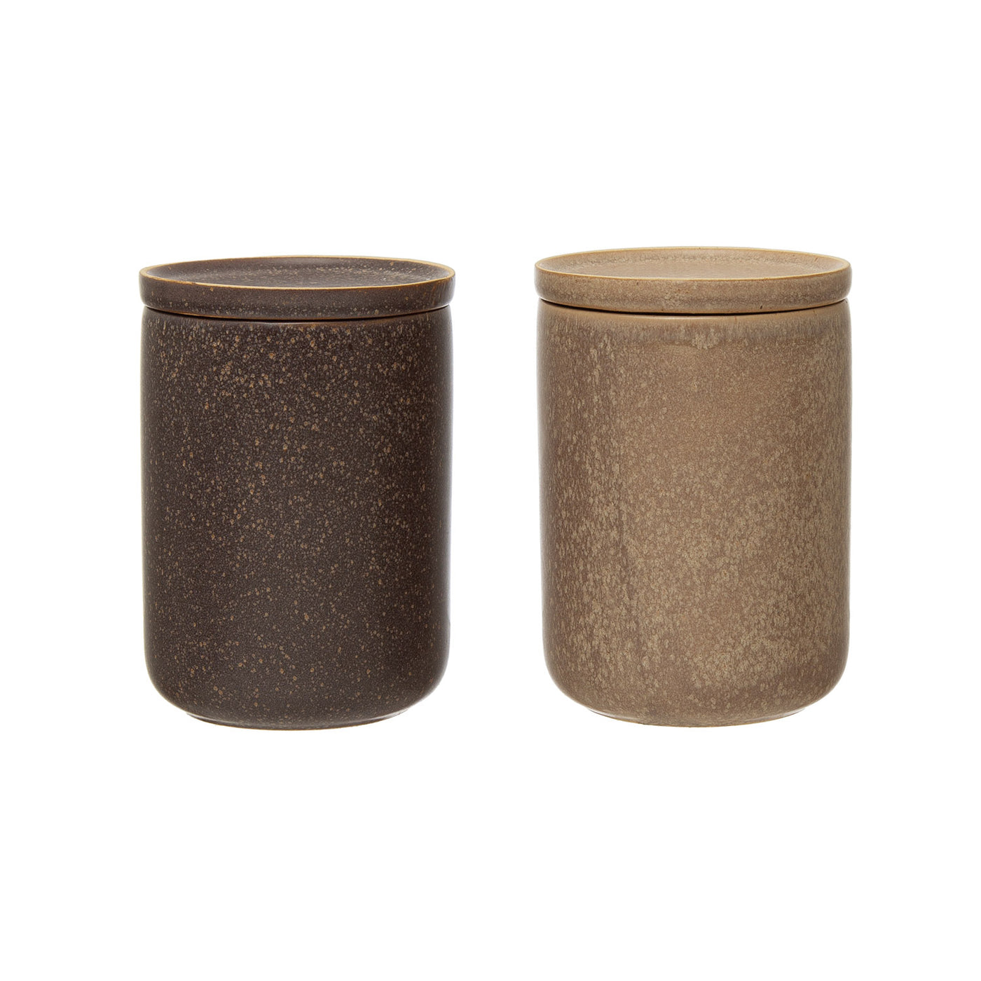 Stoneware Canister with Lid, Reactive Glaze, 2 Colors