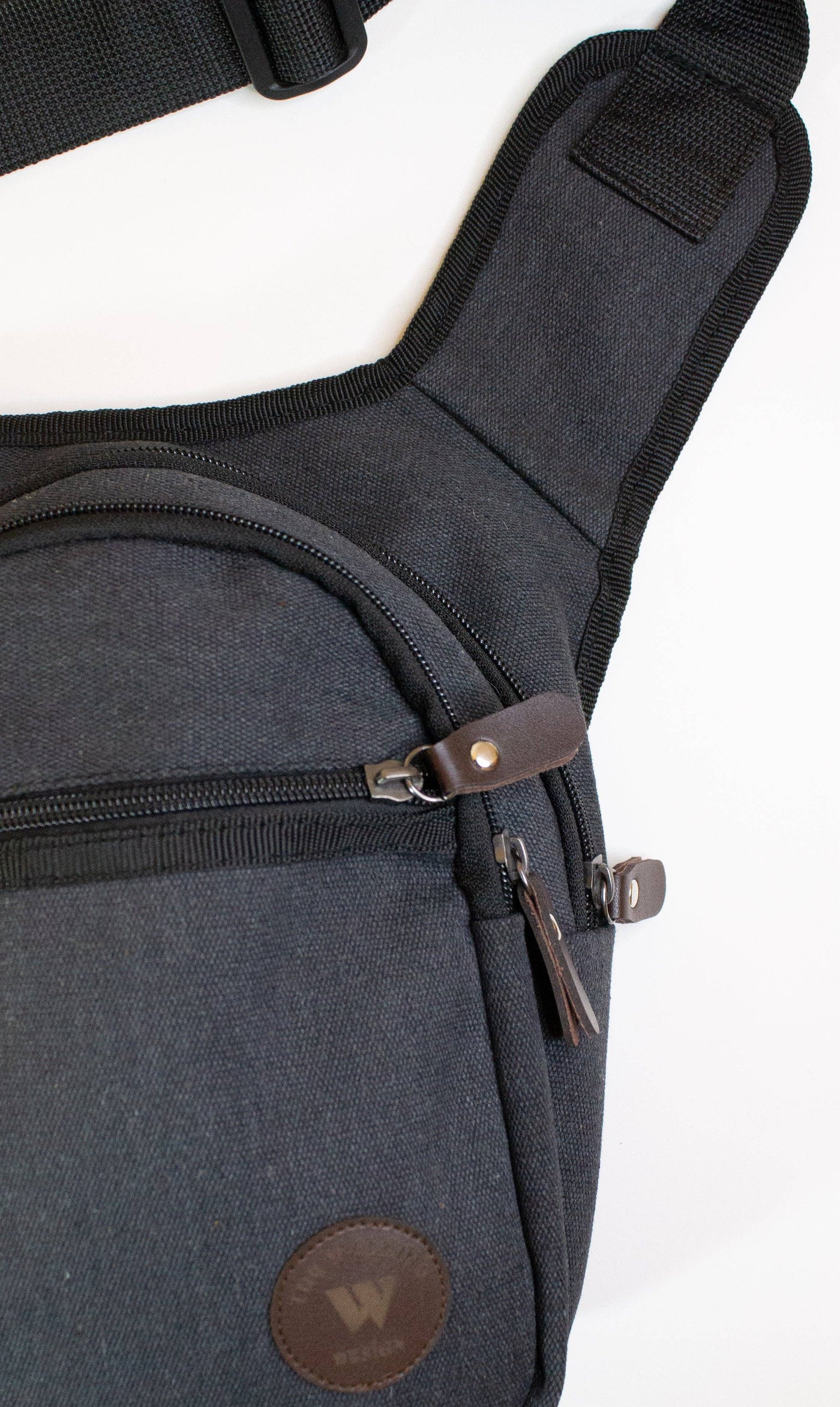 Canvas Unisex Sling Bag Fanny Waist Black-Crete Trading Inc.