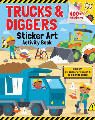 Simon & Schuster - Trucks & Diggers: Sticker Art & Coloring by