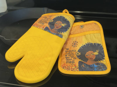 Soul On Fire-Oven Mitt & Potholder Set-Shades of Color, LLC