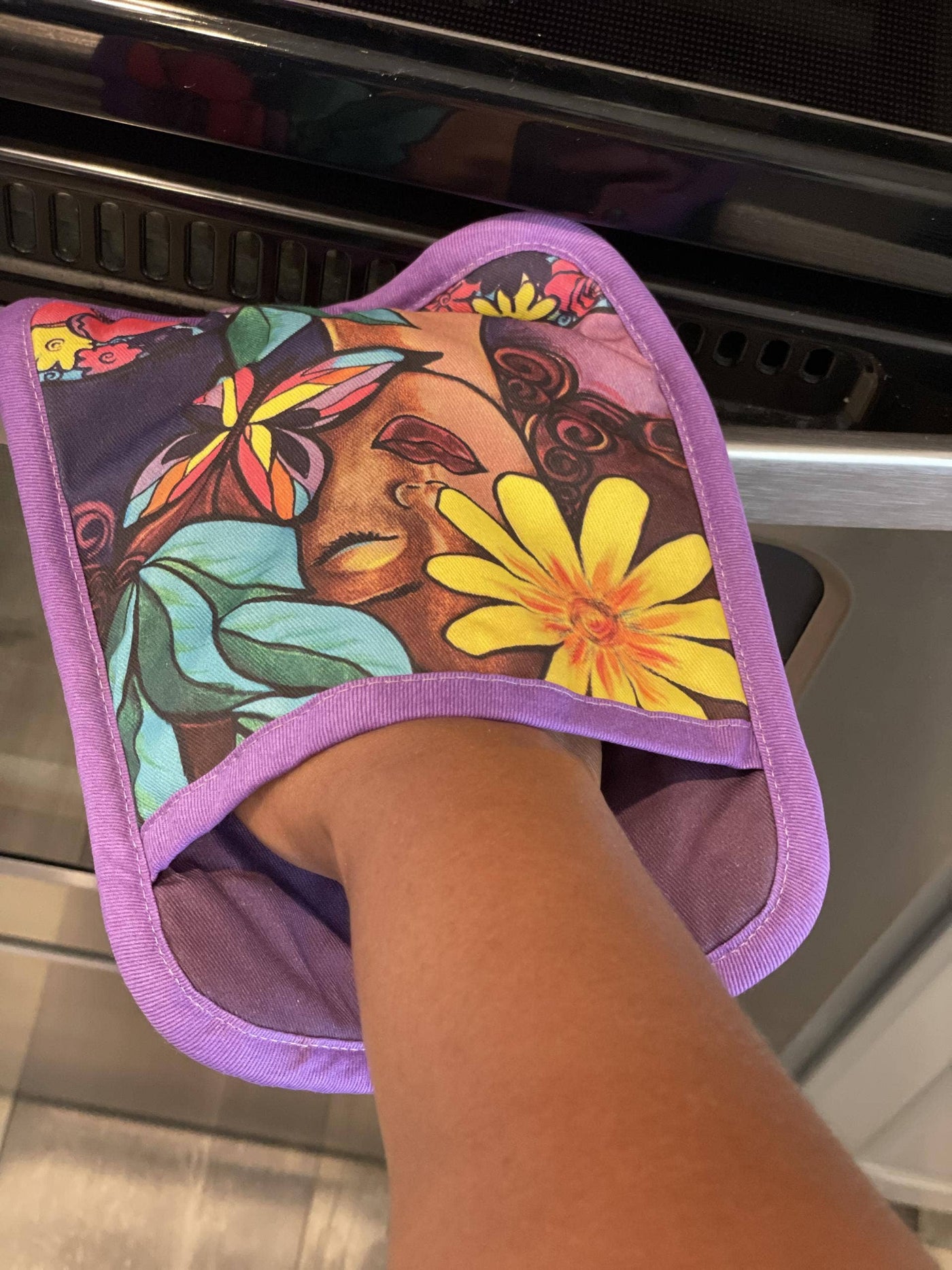 Oven Mitt & Potholder Set Garden Spirit-Shades of Color, LLC