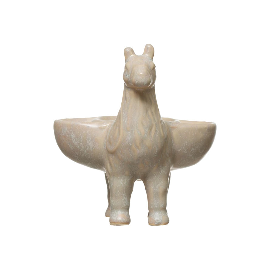 Decorative Stoneware Standing Llama Dish