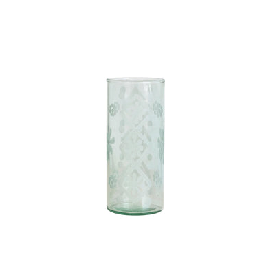 Recycled Etched Glass Hurricane/Vase