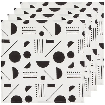 Danica Studio Domino Cotton Block Printed Napkins Set of 4