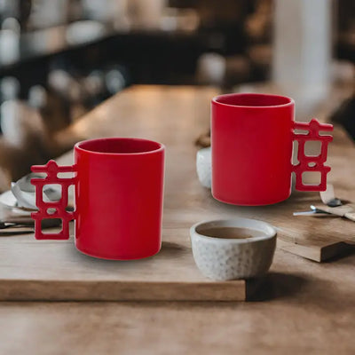 Double Happiness - Set of 2  Ceramic Mugs