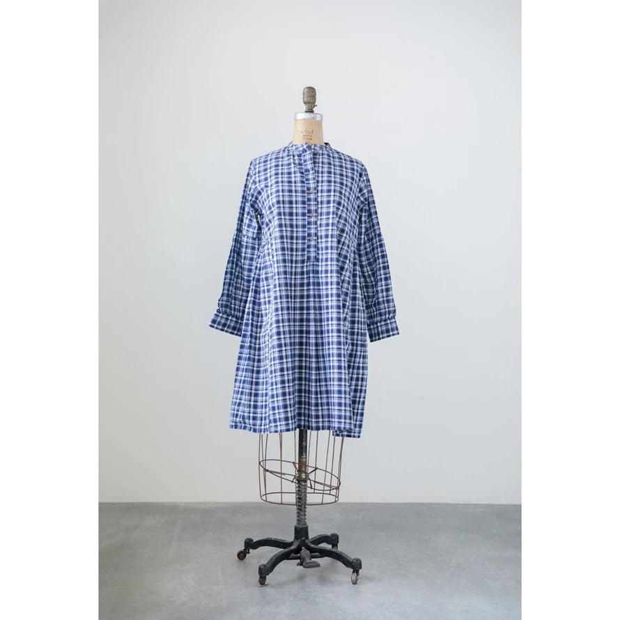 Cotton Madras Plaid Tunic - Creative Co-Op