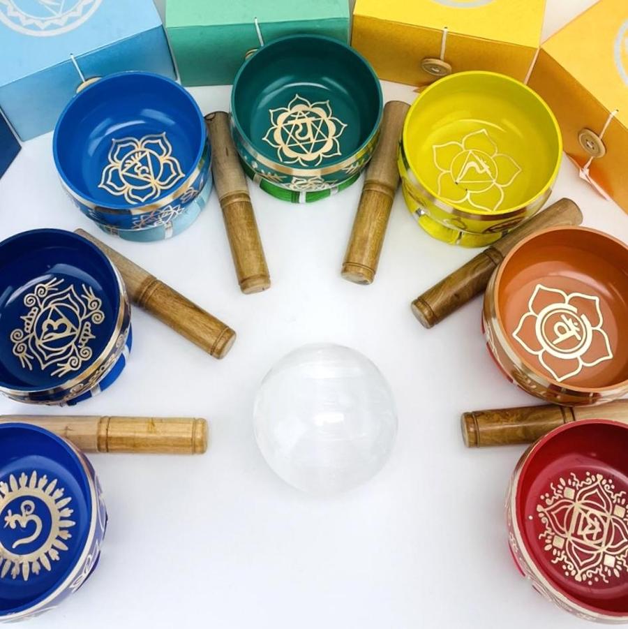 Brass Tibetan Singing Bowls - Chakra Bowls