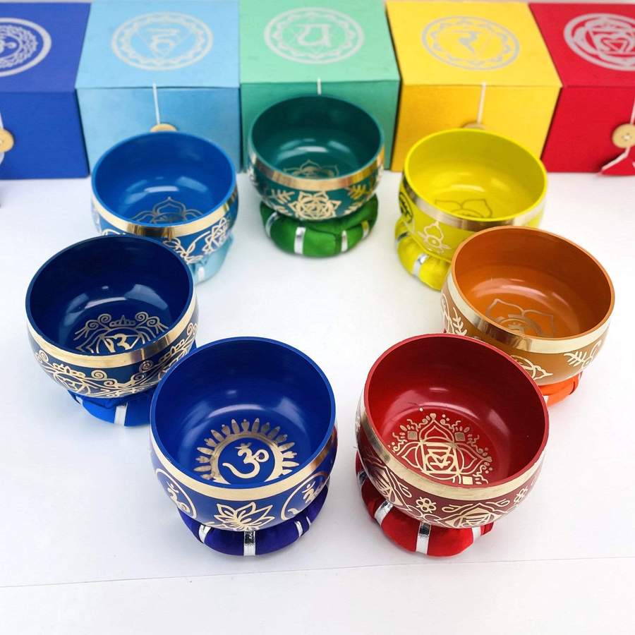 Brass Tibetan Singing Bowls - Chakra Bowls