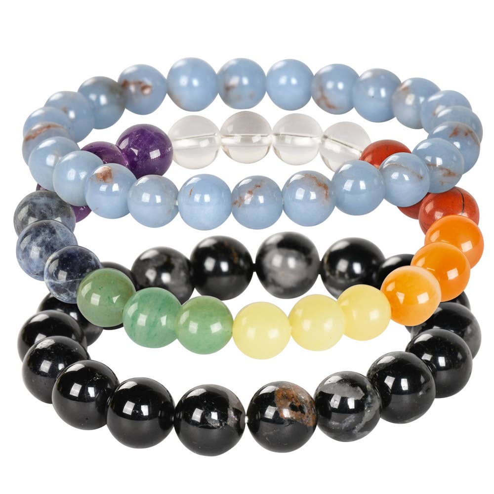 8mm Crystal Gemstone Energy Bead Stretch Bracelets - Benjamin International