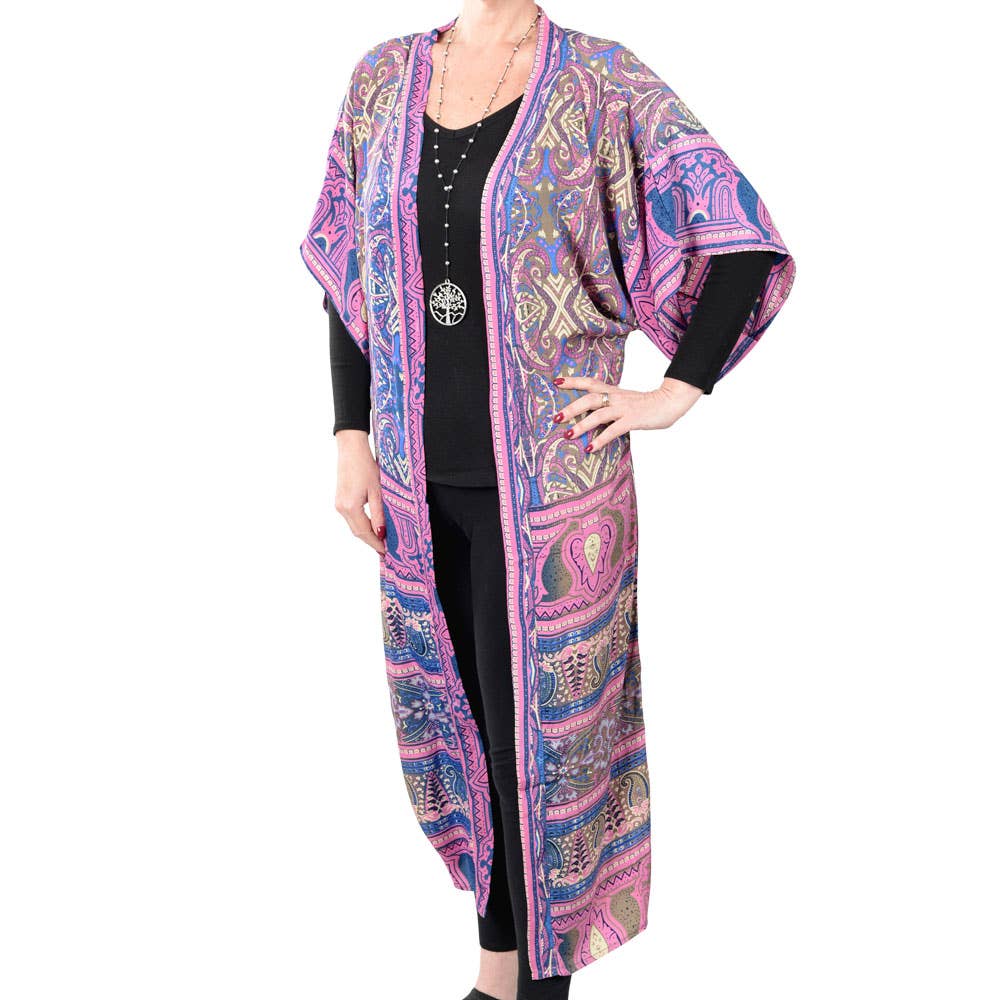 Butterfly Sari Open Jacket - Long