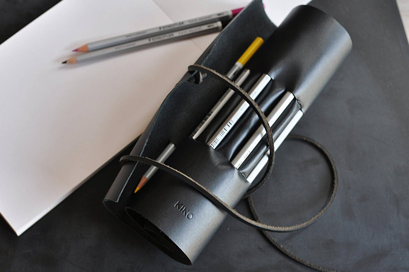 Kiko Leather - Black Pencil Wrap