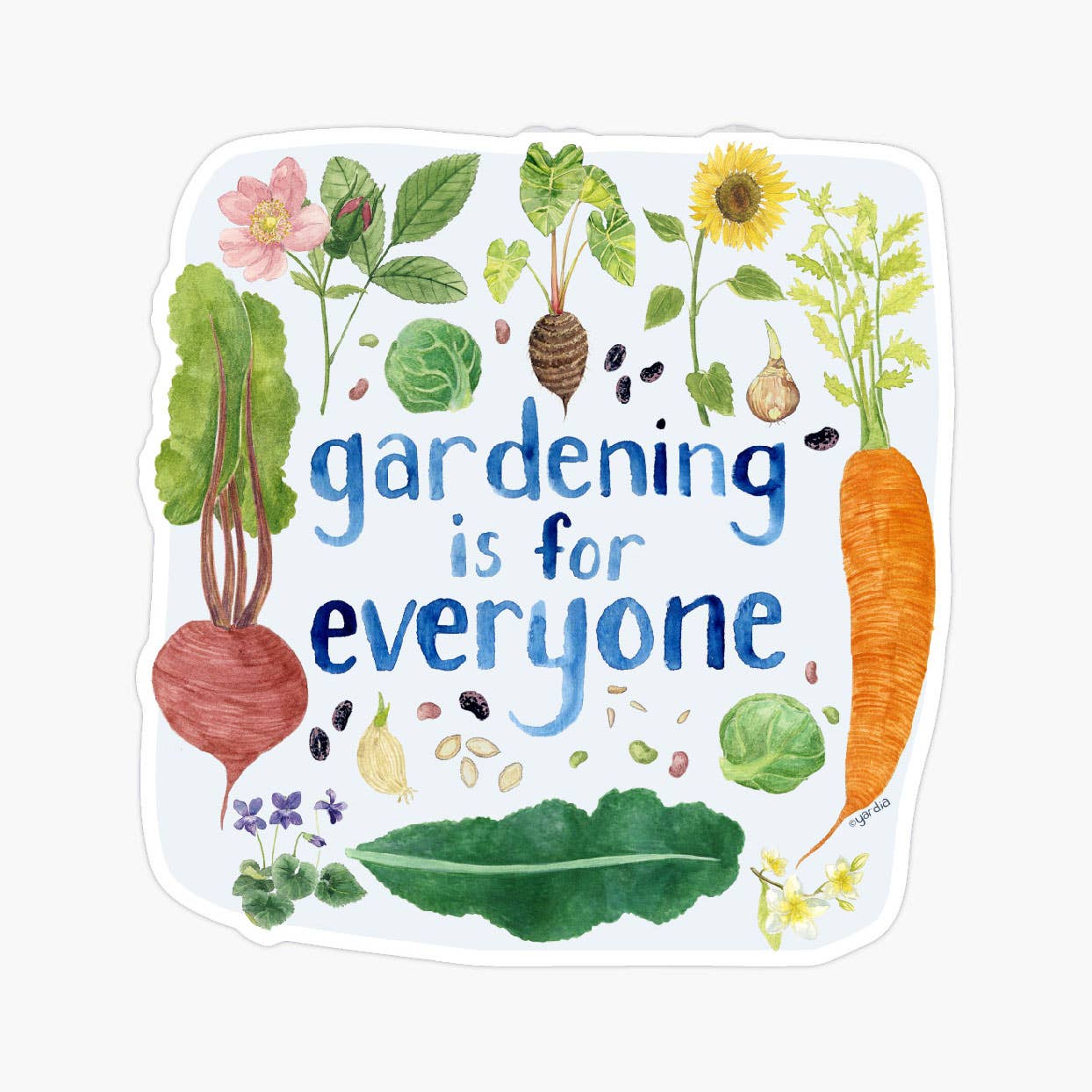 Yardia - Gardening is for Everyone -Watercolor Plants Sticker