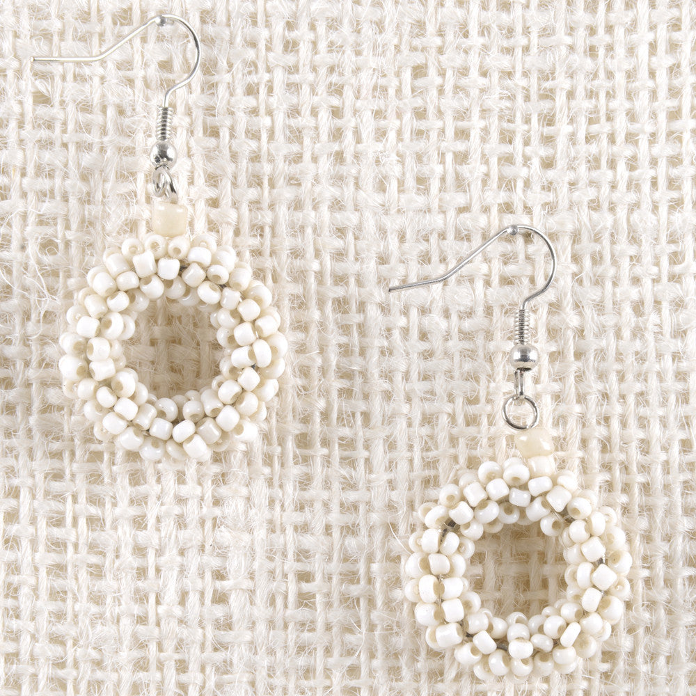 Mini Beaded Circle Earrings