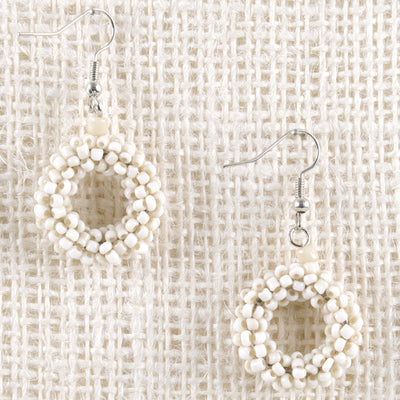 Mini Beaded Circle Earrings