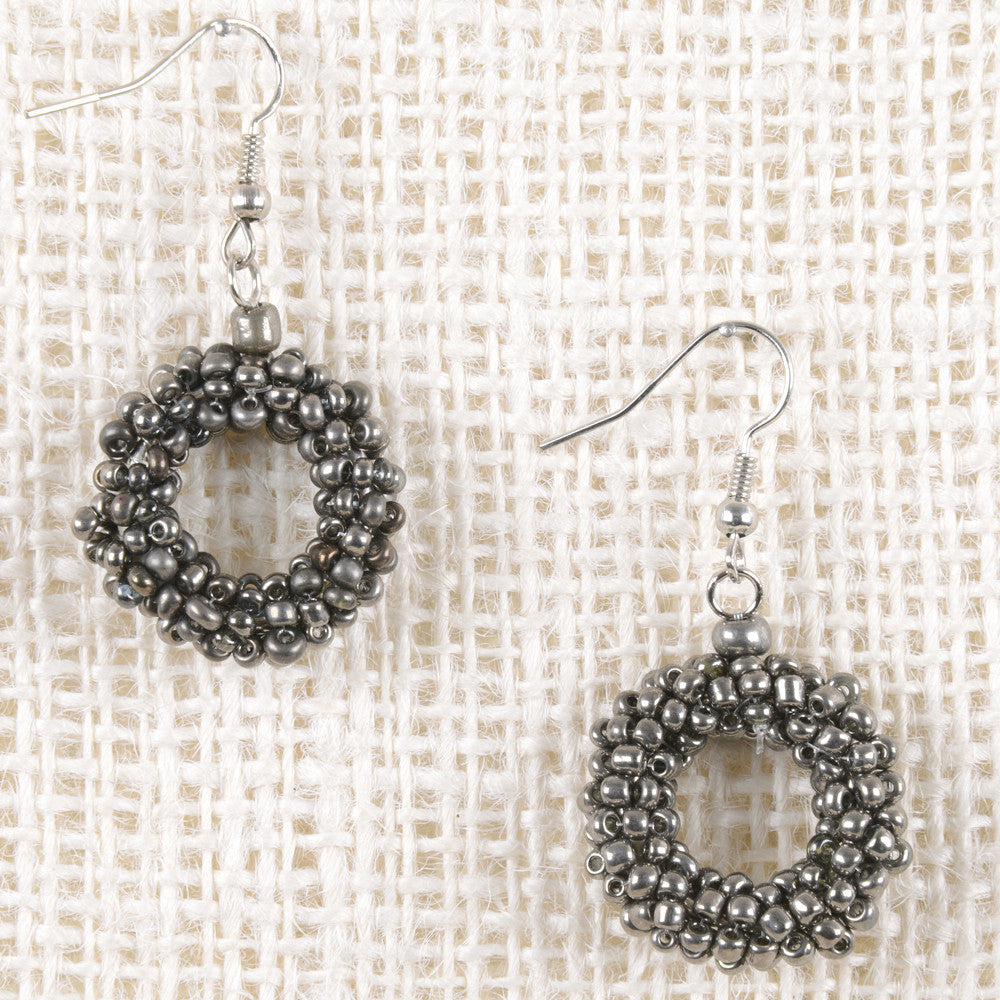 Mini Beaded Circle Earrings