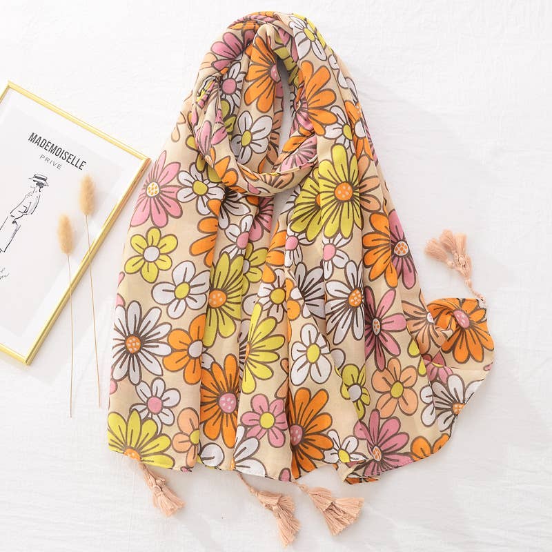 Beautiful Flowers Soft Voile Scarf