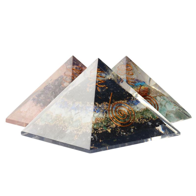 7 CHAKRAS MIXED CHIPS ORGONE PYRAMID - Benjamin International