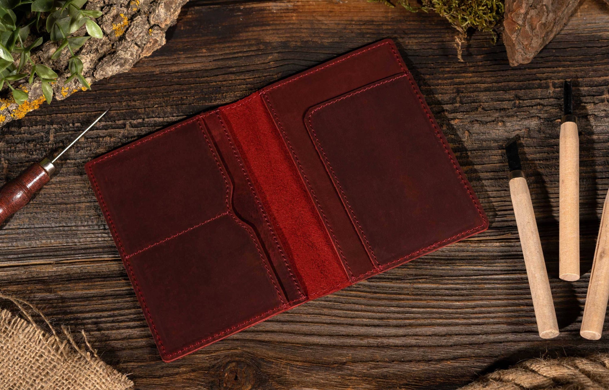 Leather Passport Wallet - Handmade Leather Wallets