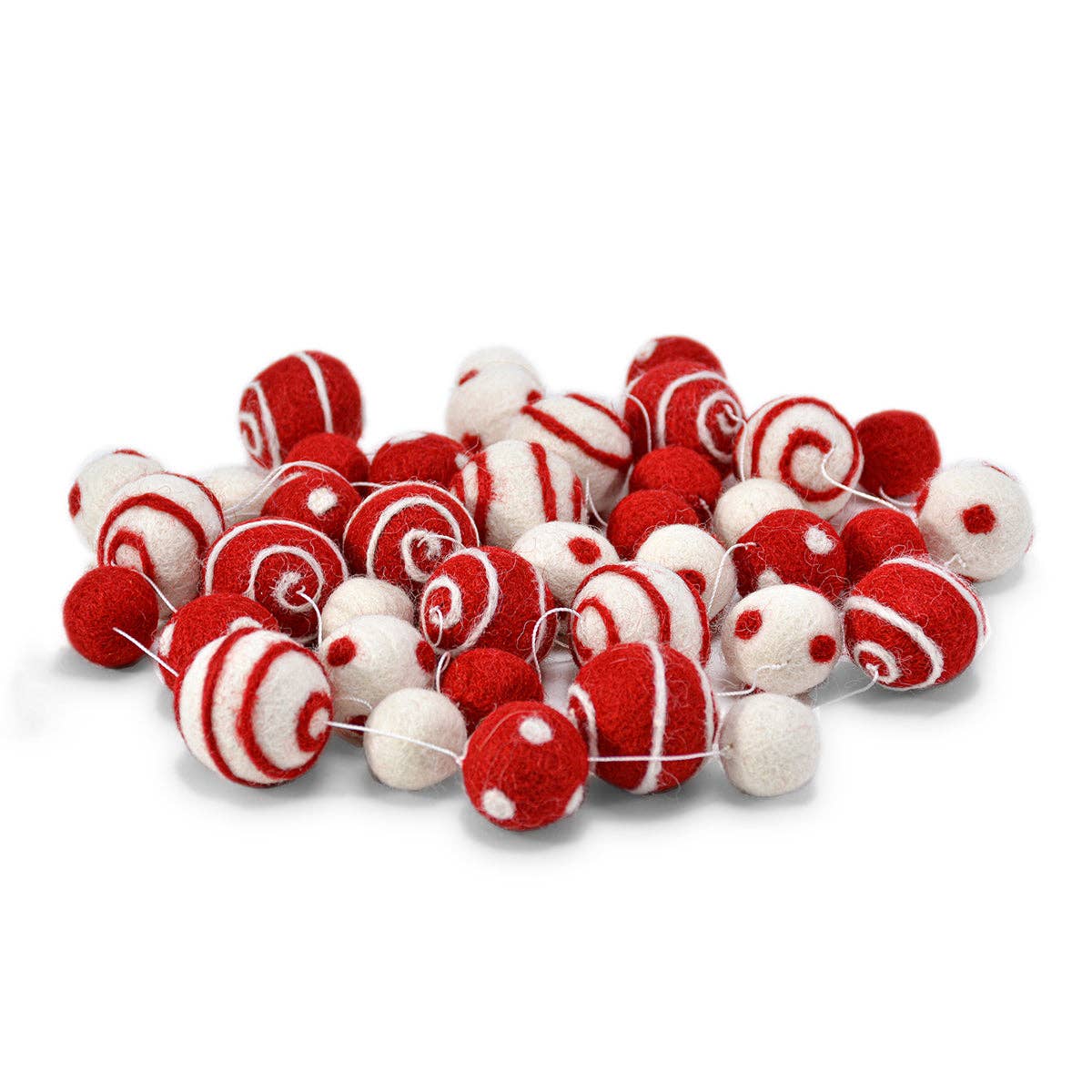 BNB Crafts Inc. - 8 Feet (96 Inch) Long Gap Candy Cane Ball Garland