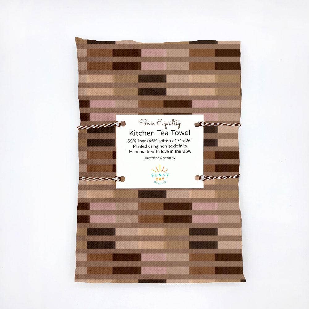 Skin Equality Linen/Cotton Tea Towel - Donation To Charity- Sunny Day Designs