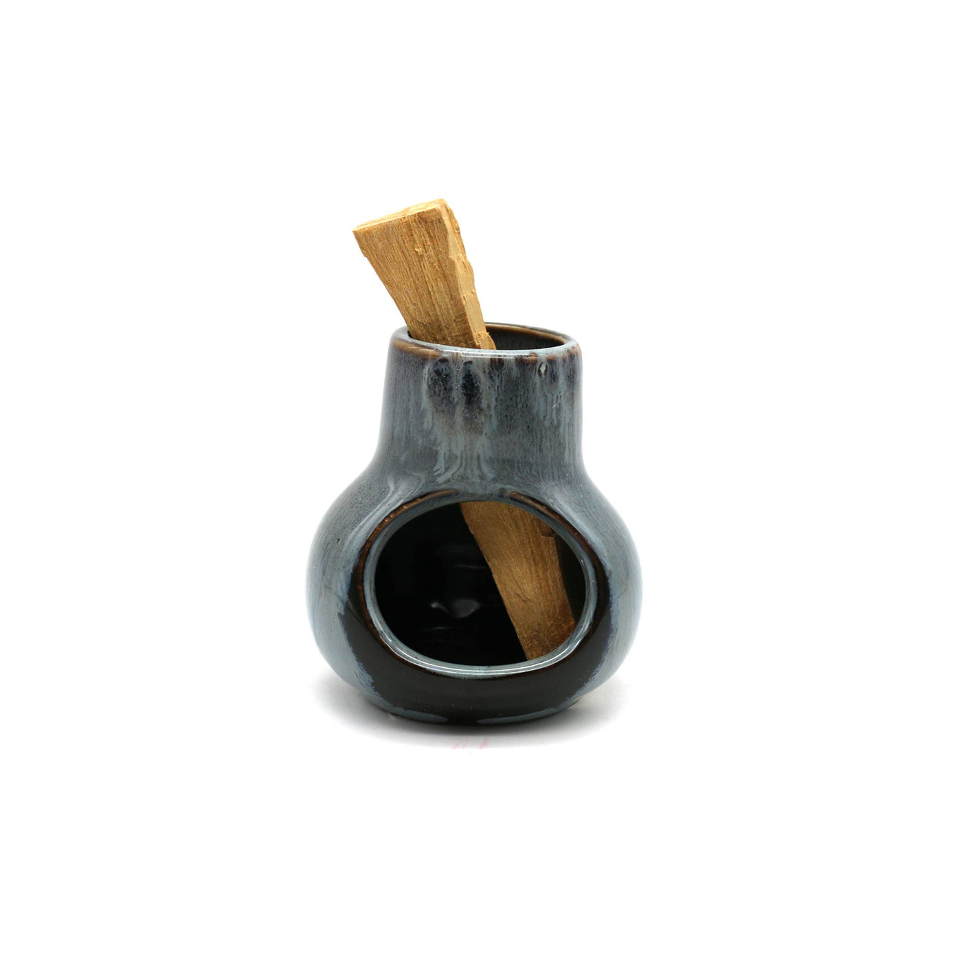 Black Ceramic Palo Santo Mini Chimney - Designs By Deekay, Inc.