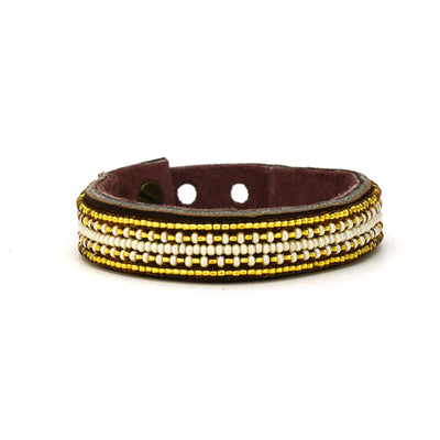 Stripe Leather Cuff Bracelets