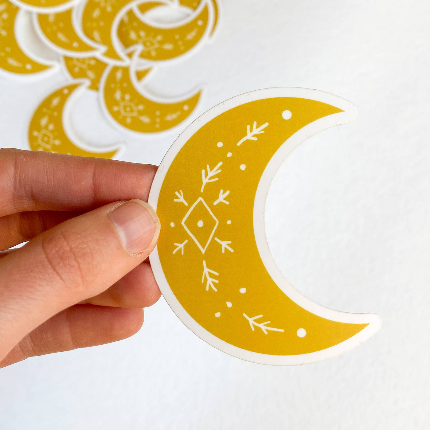 Golden Solstice Moon Sticker