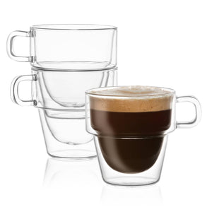 Joyjolt Coffee Glass Mug Double Insulated