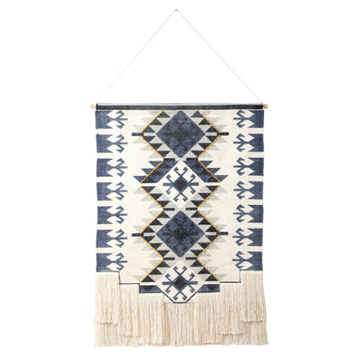 LR Home - Southwestern Woven Wall Hanging with Macrame Fringe