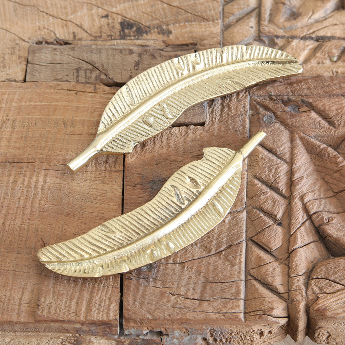 Cast Metal Feather-Brass