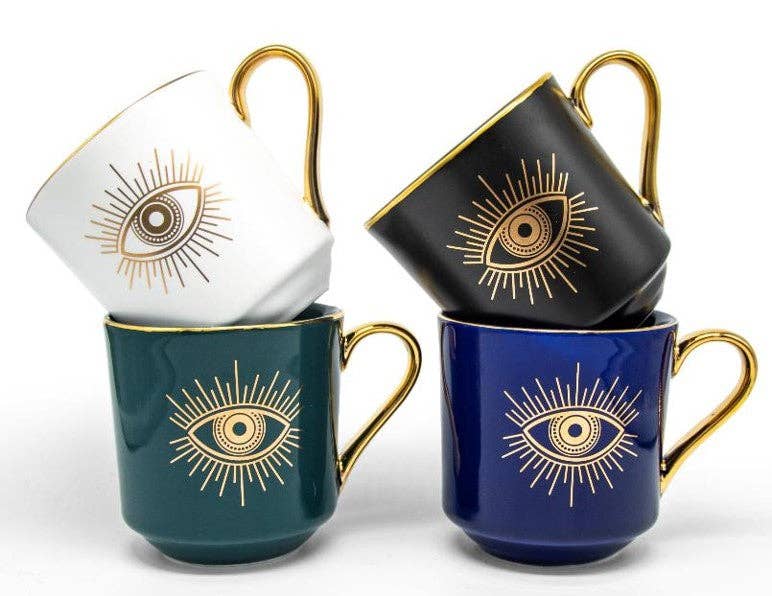 Ceramic Evil Eye Mug Set of 4