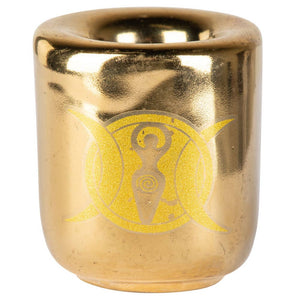 Gold Triple Moon Goddess Mini Candle Holder
