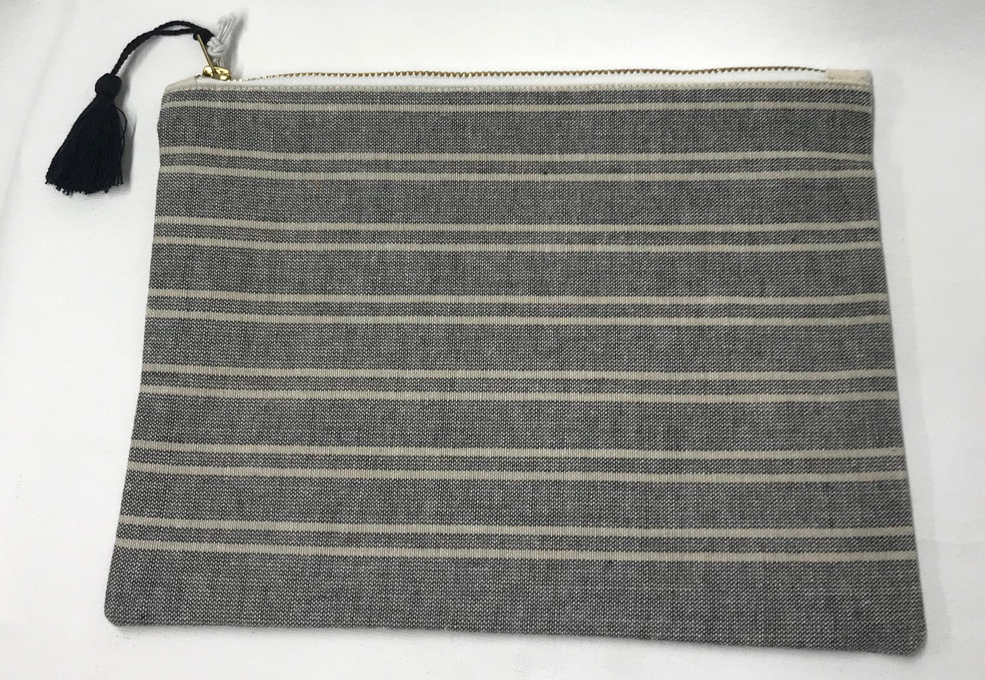 Cotton Pouch w/ Stripes & Tassel